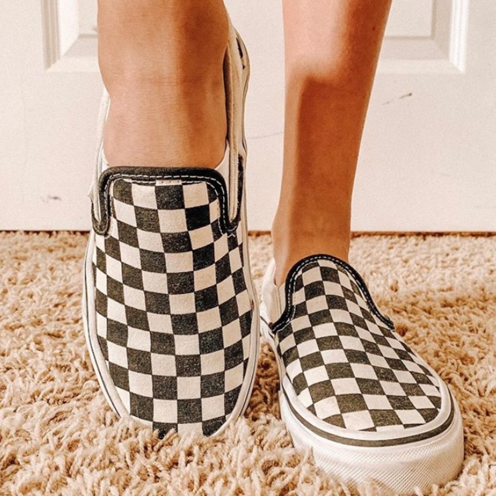 Women’s checkered Vans